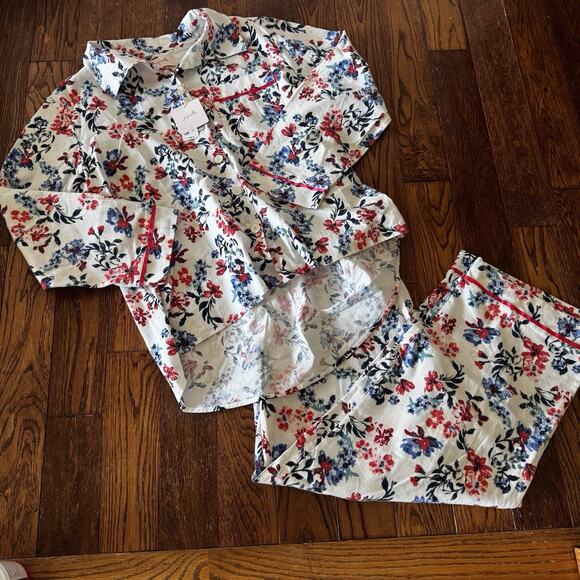 NEW Papinelle Harper Cozy Full Length PJ Set Womens L Organic Cotton Pajamas NWT - Picture 1 of 16